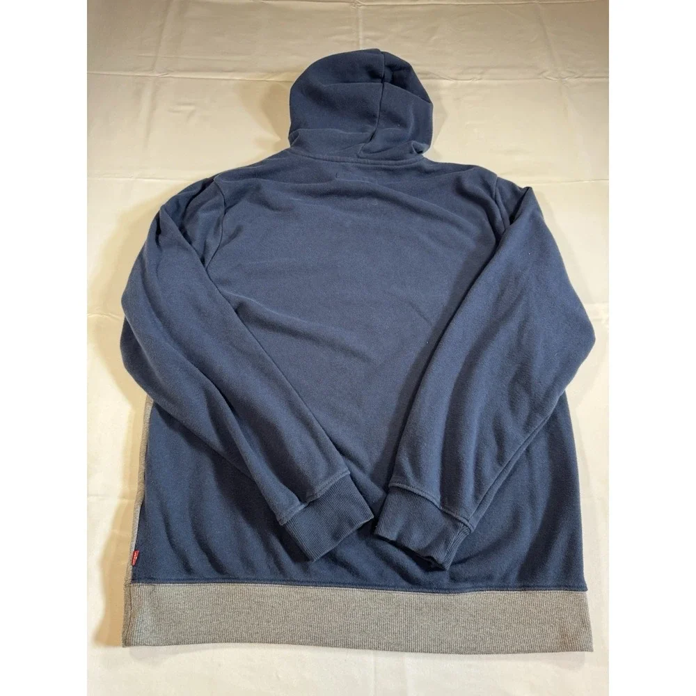 Levi's Men's XL Blue Gray Graphic Relaxed Fit Pullover Hooded Sweatshirt